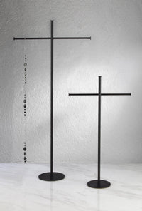 Metal Necklace and Scarf Stands: White / 34.25" Tall