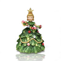 December Diamonds Holly & Jolly Vintage Christmas Tree Girl, 8 Inch