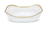 White Alabaster Dish with Gold Rim