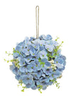 Hydrangea Orb With String, 6", Blue/green