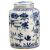 Blue and White Cylinder Ginger Jar Decorative Home Decor