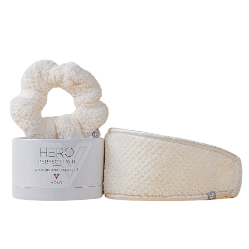 Cloud White Volo Hero Perfect Pair Scrunchie and Headband Set