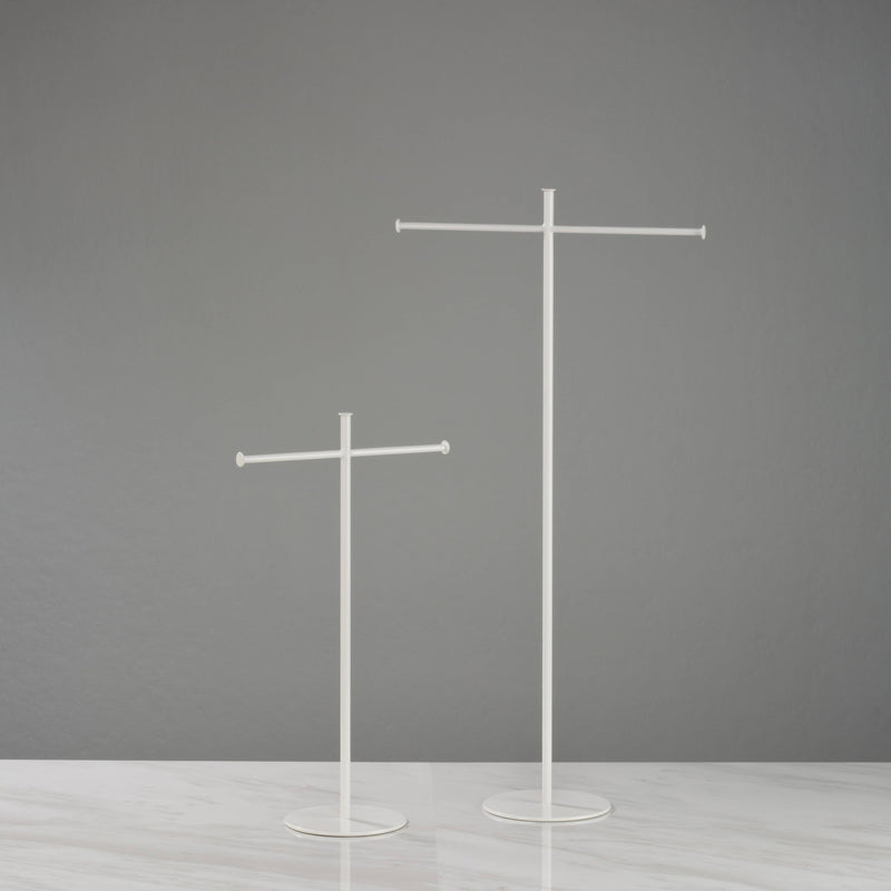 Metal Necklace and Scarf Stands: White / 34.25" Tall