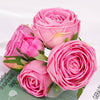 Real Touch Rose Garden 9 Inch Bouquet - Pink 6 Blooms