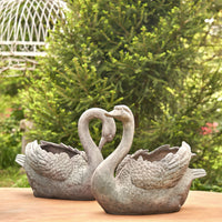Magnesium Swan Planters "Derek & Odette"- 2 Assorted