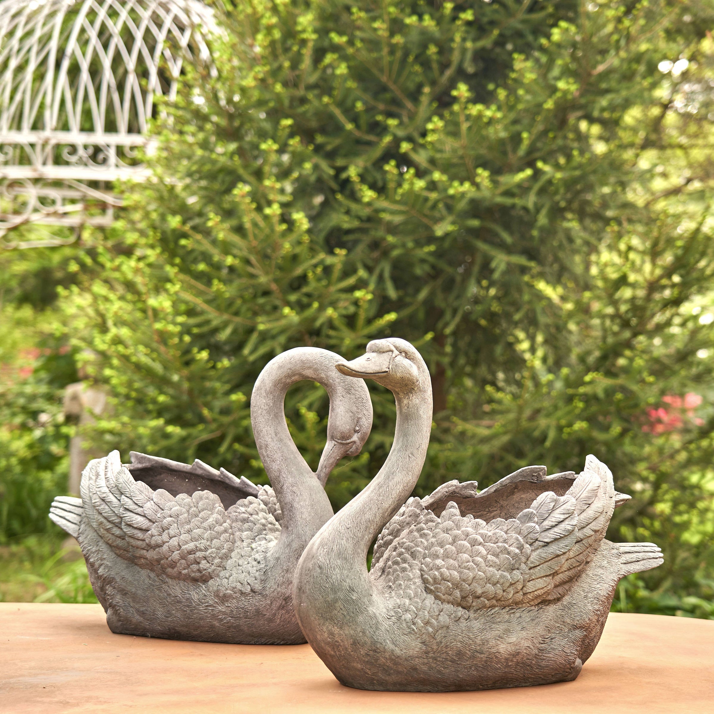 Magnesium Swan Planters "Derek & Odette"- 2 Assorted