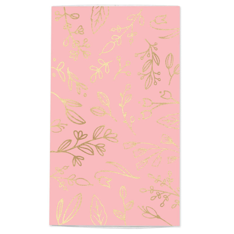 Large Match Box: Rose Pink & Gold Foil Floral