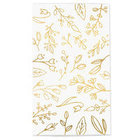 Large Match Box: White & Gold Foil Floral