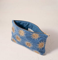 Elizabeth Scarlett London - Sun Goddess Everyday Pouch: Velvet / Blue