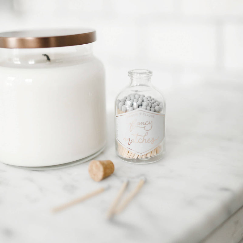 Fancy Matches: Fog Light Gray Small Match Jar