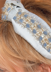 Blue and Silk with Embellishment Headband