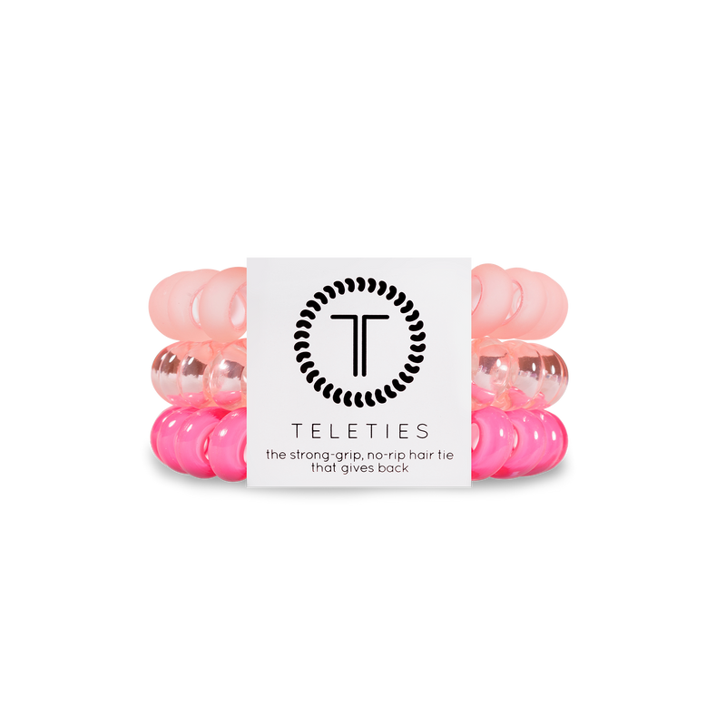 Set of 3 Hair Teleties - Aruba Pink Blush