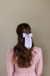 Grace & Grandeur Bailee Satin Bow Barrette: Lavender