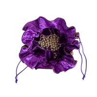 Purple & Blue Seashell Brocade Jewelry Pouch