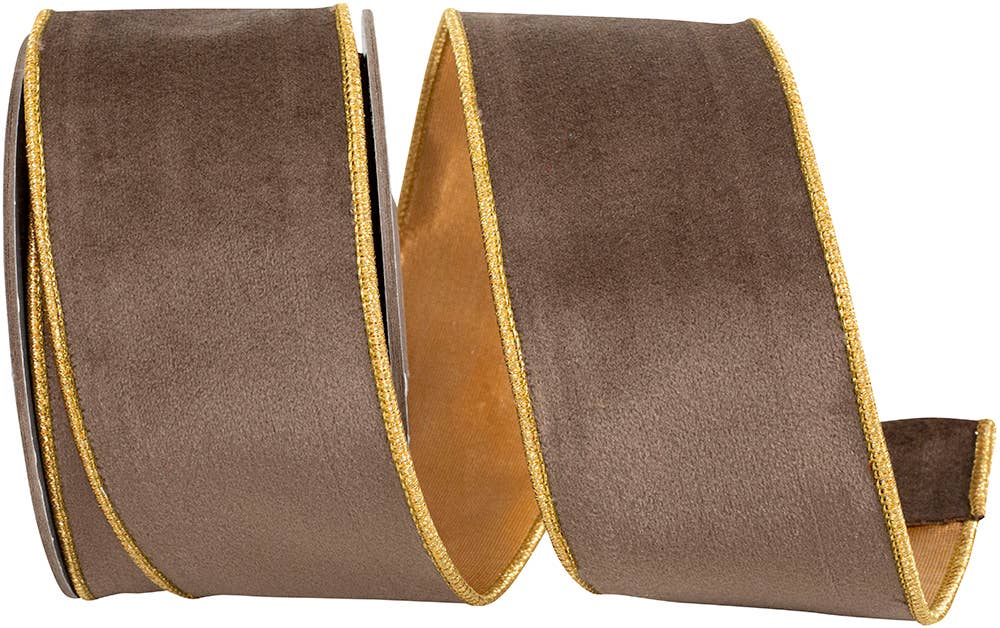 Velvet Touch Deluxe, Brown/gold, 2-1/2 In, 5 Yards