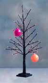 Small Halloween Tree Pink & Orange Lights 36”