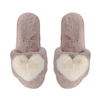 Plush Heart Slippers