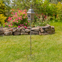 65.5" Tall Iron Birdhouse Stake "Riga"- 2 Color Options: Silver