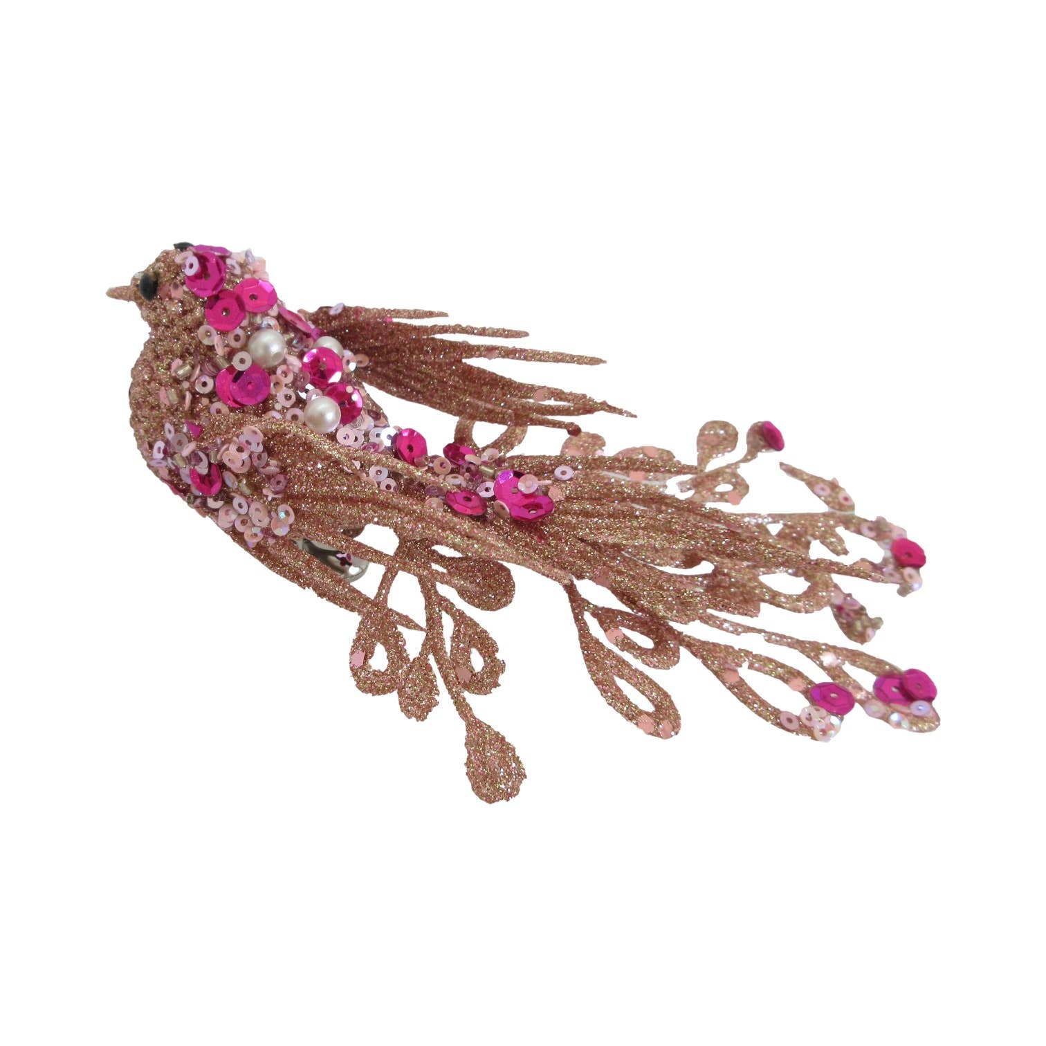 December Diamonds Glitter Bird Clip Ornament