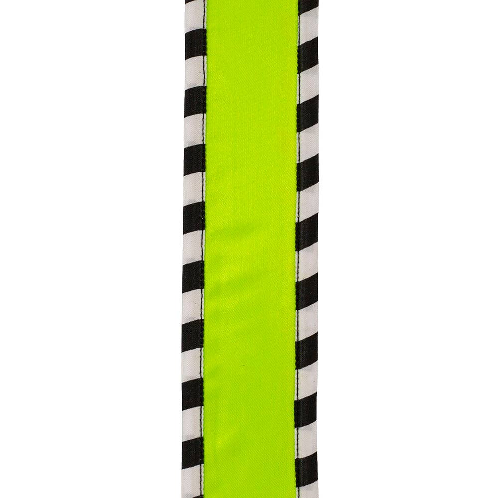 Ticking Wrapped Edge Satin, Citrus, 1-1/2 In, 10 Yards