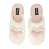 3d plush heart slippers ivory and pink 