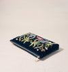 Elizabeth Scarlett London - Jungle Paradise Parrot Everyday Pouch: Ink Blue / Velvet