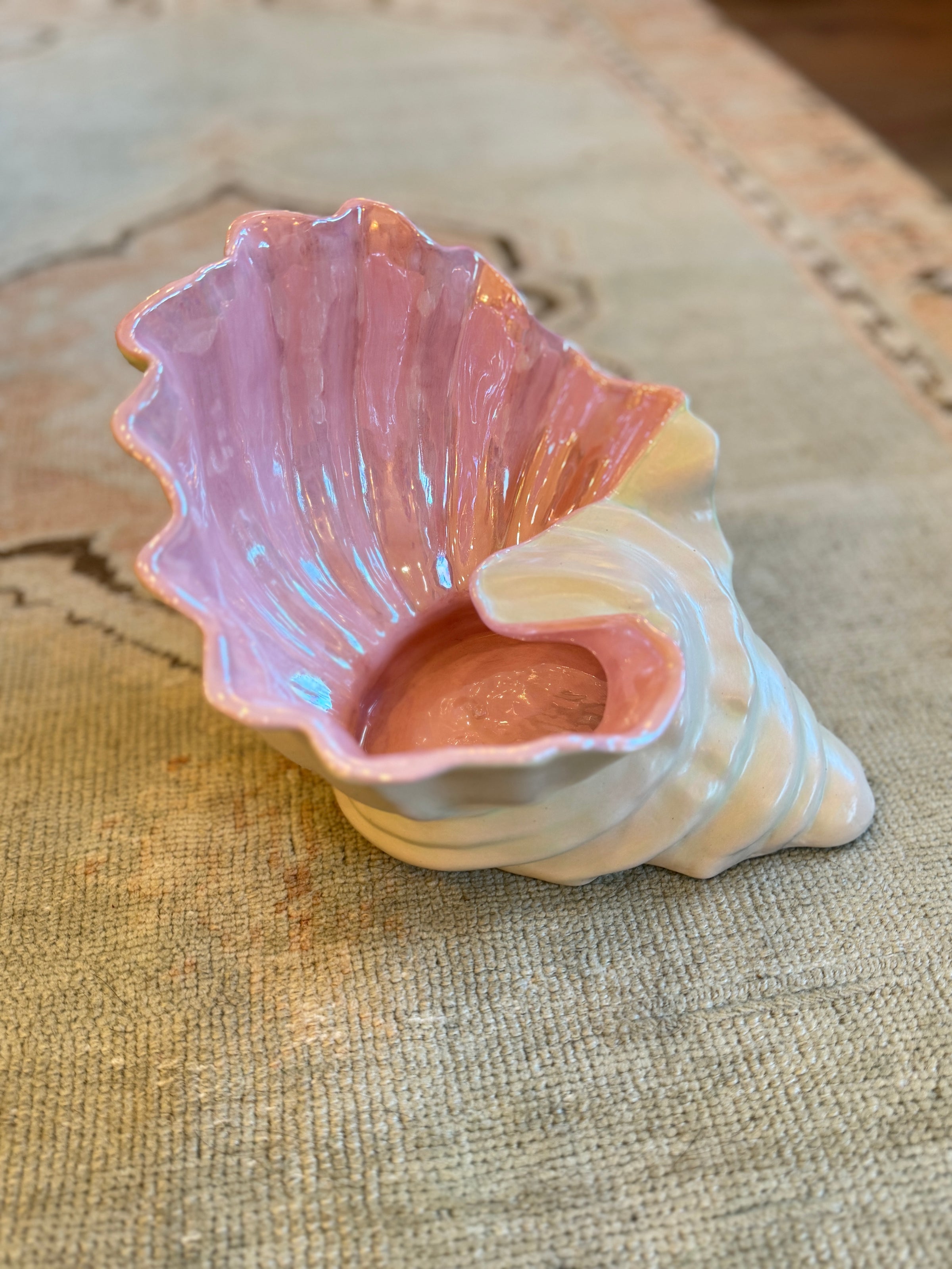 Vintage Seahorse Pedestal Shell Compote