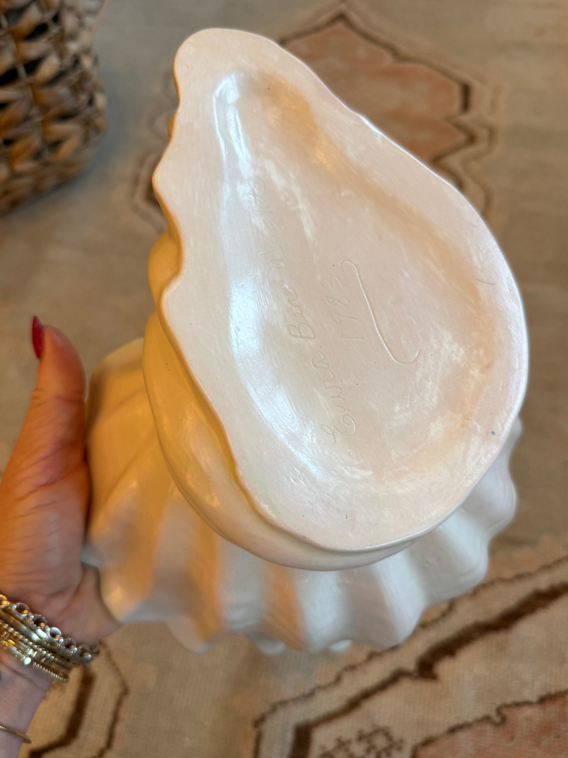 Vintage Seahorse Pedestal Shell Compote