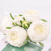 Real Touch Rose Garden 9 Inch Bouquet - White - 6 Blooms