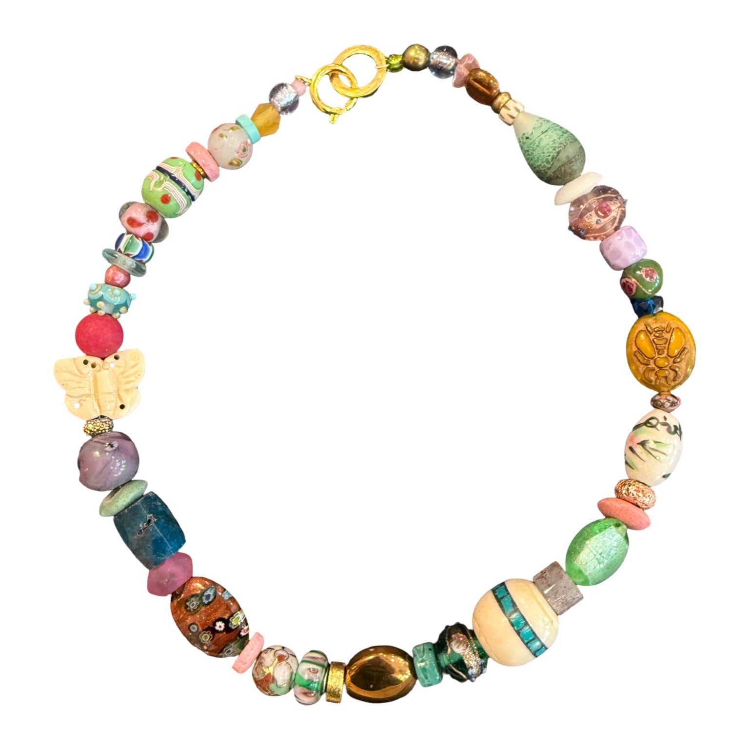 The Secret Garden Necklace | One-of-a-Kind Artisan Beaded Statement Necklace