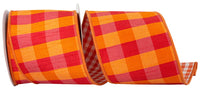 Dupioni Tierra Check, Orange/fuchsia, 4 In, 5 Yards