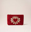 Elizabeth Scarlett London - Sacred Heart Mini Pouch: Rouge / Velvet