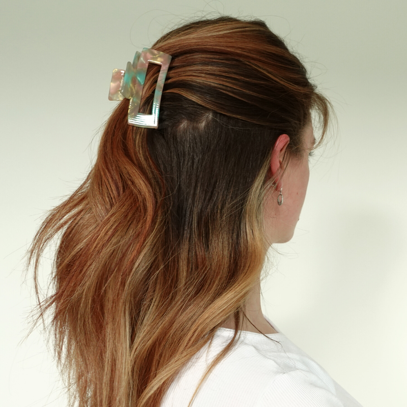 Sara Acetate Hair Claw Clips: Pink Multi