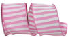 Cabana Stripe Dupioni Wired Edge, Pink, 2-1/2 In, 10 Yards