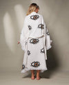 Brown Evil Eye Long Kaftan Kimono