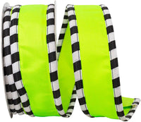 Ticking Wrapped Edge Satin, Citrus, 1-1/2 In, 10 Yards
