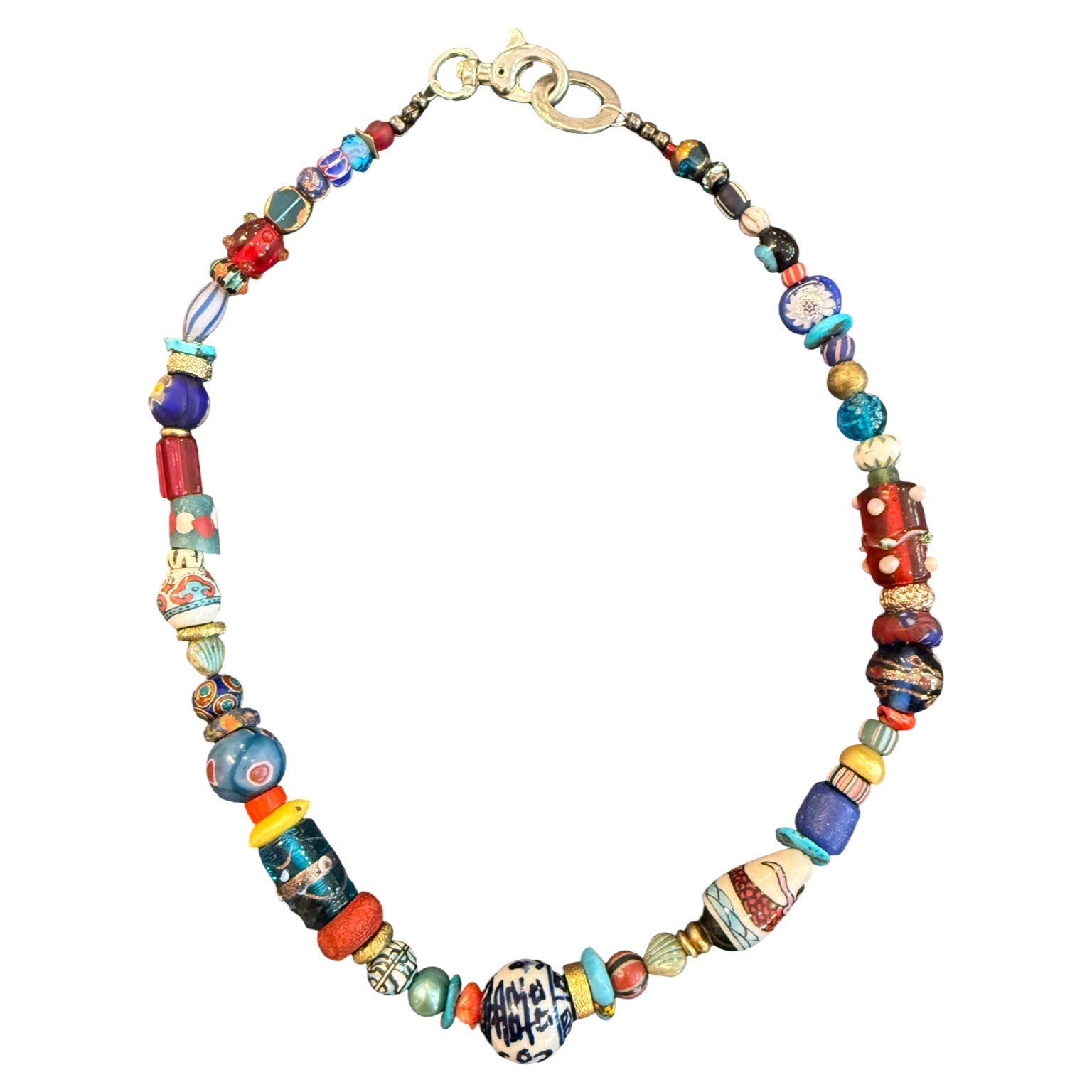 The Portofino Necklace | One-of-a-Kind Artisan Mixed Bead Statement Necklace
