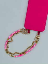 Zinnia Wristlet: Neon Pink / Gold