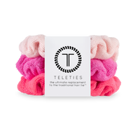 Set of 3 Pink Terry Cloth Scrunchies