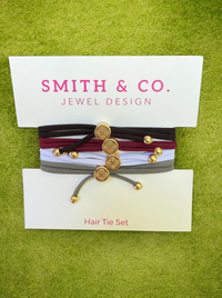 Original Smith & Co. Skinny Hair Tie Set – Garnet (Set of 4)