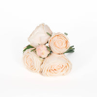 Real Touch Rose Garden 9 Inch Bouquet - Champagne - 6 Blooms