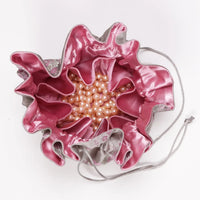 Light Gray Cherry Blossom Brocade Jewelry Pouch