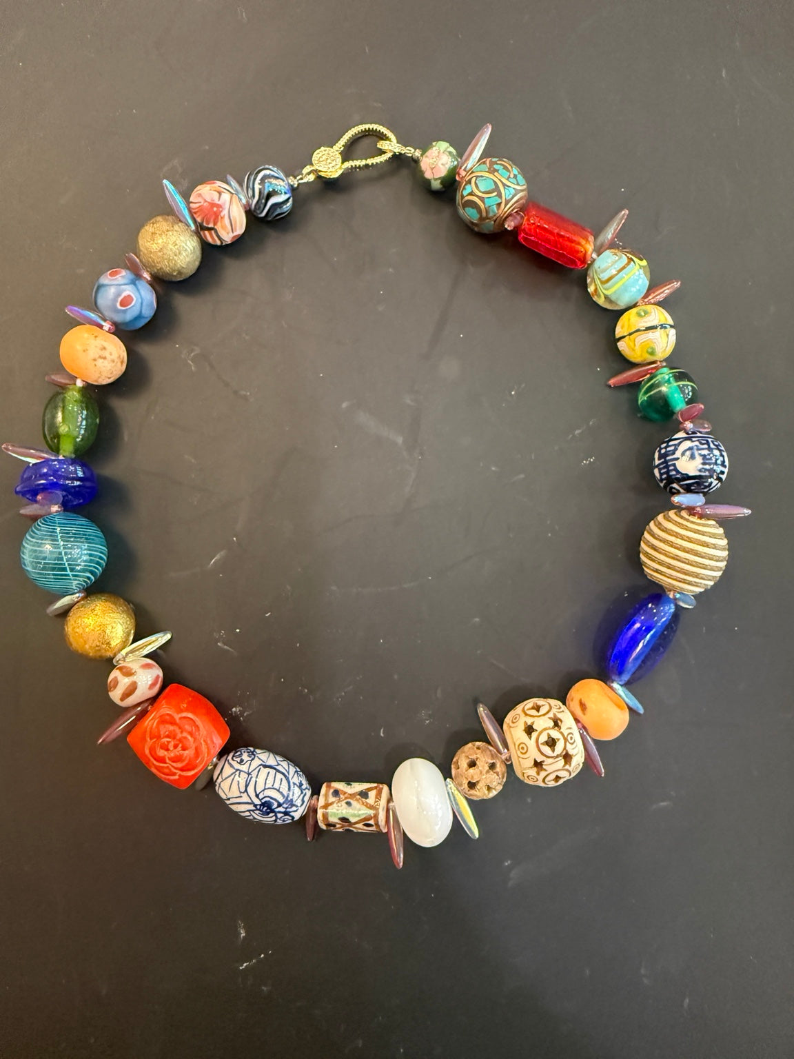 The Amalfi Necklace | One-of-a-Kind Artisan Mixed Bead Statement Necklace
