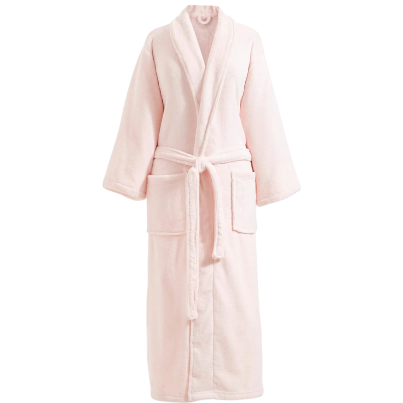 Pink bathrobe on a white background