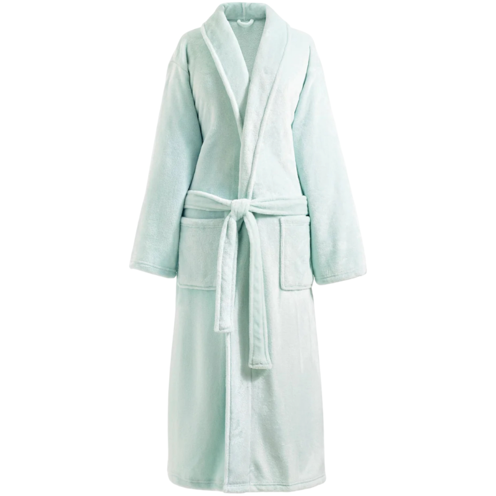 Light blue bathrobe on a white background