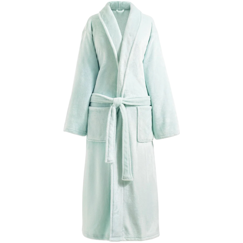 Light blue bathrobe on a white background