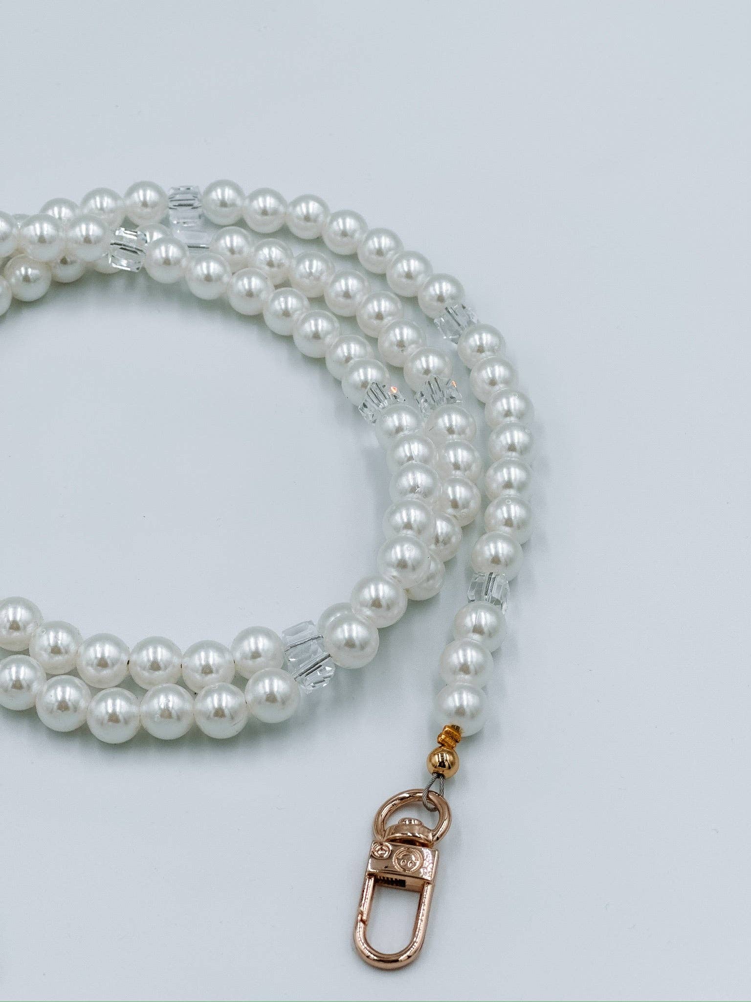 Audrey crossbody strap, pearl phone strap, gold cell phone strap, handmade phone accessory, crossbody phone strap, Cape Cod phone strap, detachable phone strap, imitation pearl strap, stylish phone accessory