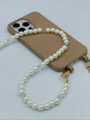Audrey crossbody strap, pearl phone strap, gold cell phone strap, handmade phone accessory, crossbody phone strap, Cape Cod phone strap, detachable phone strap, imitation pearl strap, stylish phone accessory