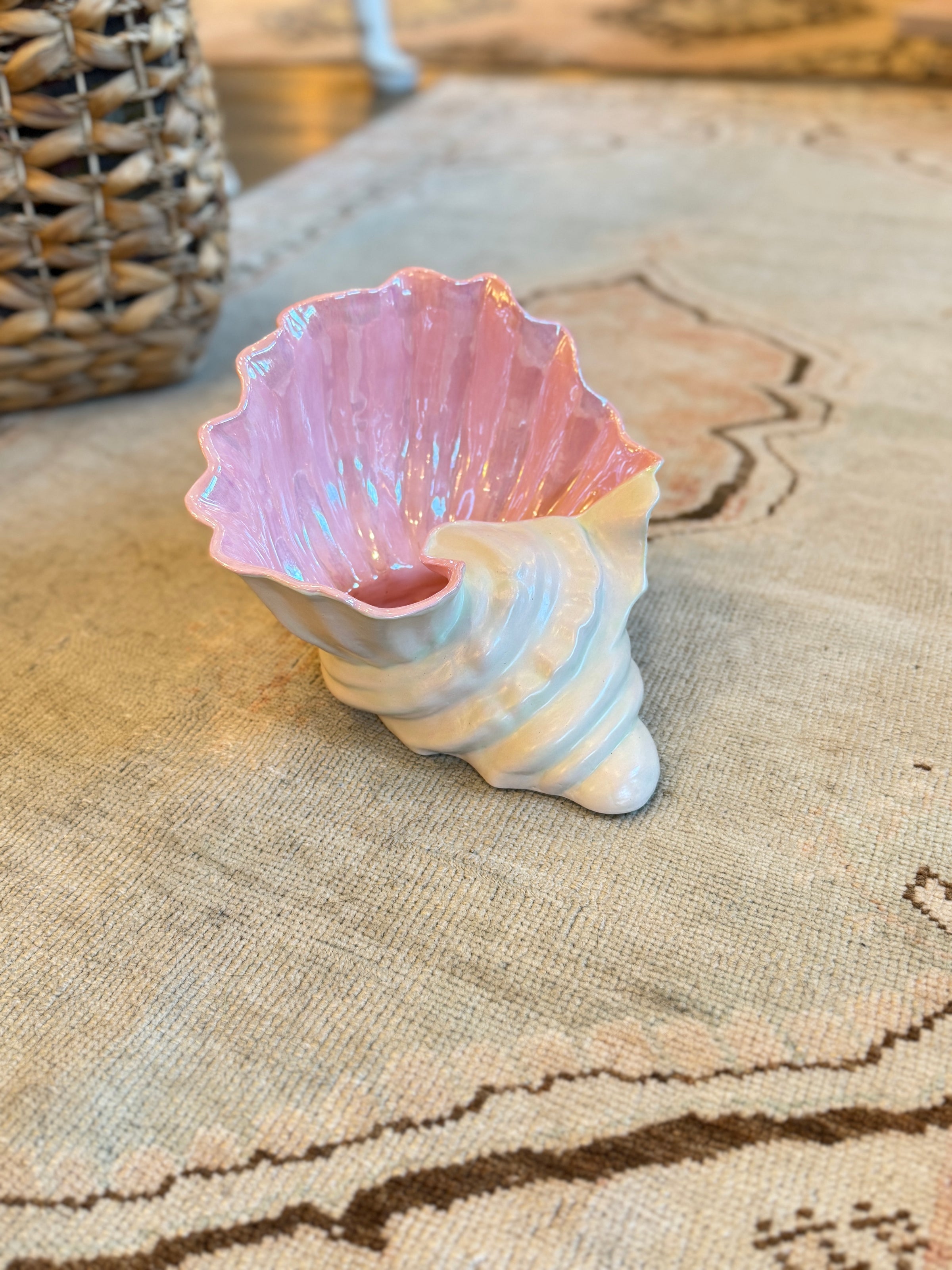 Vintage Seahorse Pedestal Shell Compote