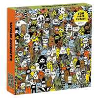 Barbtropolis puzzle, Wild Nights puzzle, jungle puzzle, animal puzzle, 500 piece puzzle, colorful puzzle, rainforest puzzle, whimsical art puzzle, puzzle for adults, nature puzzle, animal lover gift, family puzzle, colorful artwork, puzzle gift, art puzzle, jungle animals, eco friendly puzzle, collectible puzzle, unique puzzle, boutique gifts